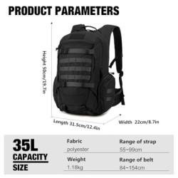 Mardingtop 35L Taktischer Rucksack Trekkingrucksacke Militär Rucksäcke mit Regenschutz Outdoor Wanderrucksäcke für Camping,Wa