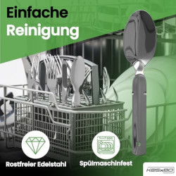 BUNDESWEHR EDELSTAHL BESTECK CAMPINGBESTECK 4-TEILIG CAMPING BESTECKSET ALS ESSBESTECK FESTIVAL BESTECK OUTDOOR BESTECK