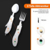 Hikenture Outdoor Besteck 4-In-1 Campingbesteck Messer Gabel Löffel Flaschenöffner Set aus Edelstahl mit Gürteltasche - Klapp