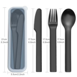 Besteck set, Pleafind 6-teilige Besteck für unterwegs, Campingbesteck aus Edelstahl, 2 Personen Besteck, Reisebesteck mit Hül