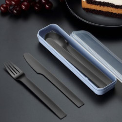 Besteck set, Pleafind 6-teilige Besteck für unterwegs, Campingbesteck aus Edelstahl, 2 Personen Besteck, Reisebesteck mit Hül