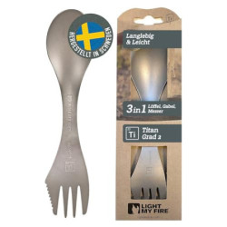 Light My Fire Göffel Titan Spork - 3-in-1 Campingbesteck mit Löffel, Gabel und Messer - Leicht und Tragbar Spork Titan, Ideal