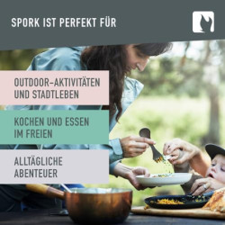 Light My Fire Göffel Titan Spork - 3-in-1 Campingbesteck mit Löffel, Gabel und Messer - Leicht und Tragbar Spork Titan, Ideal