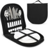 DASIAUTOEM Camping Besteck Set, 12-teiliges Camping Geschirr Set 2 Personen, Camping Portable Edelstahl Besteck, Reisebesteck