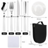 DASIAUTOEM Camping Besteck Set, 12-teiliges Camping Geschirr Set 2 Personen, Camping Portable Edelstahl Besteck, Reisebesteck