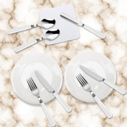 DASIAUTOEM Camping Besteck Set, 12-teiliges Camping Geschirr Set 2 Personen, Camping Portable Edelstahl Besteck, Reisebesteck