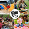 DASIAUTOEM Camping Besteck Set, 12-teiliges Camping Geschirr Set 2 Personen, Camping Portable Edelstahl Besteck, Reisebesteck