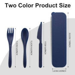 BEWOS Knife Fork & Spoon 6 Sätze, Tragbare Reisebesteck, Camping Besteck mit Etui, Wiederverwendbares plastik Messer Löffel G