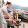 Bramble Camping Besteckset 1 Person Edelstahl Reisebesteck mit Etui  Rot  - Outdoor Besteck Set für Unterwegs