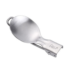 AllEco® Campingbesteck Set – Multifunktionales, leichtes, klappbares und umweltfreundliches Besteck mit Edelstahl Messer, Gab