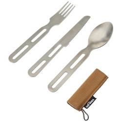 Tatonka Cutlery Set 1  3-teilig  - Camping-Besteck aus Edelstahl bestehend aus Messer, Gabel und Löffel