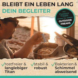 freigeist® Spork Titan | Ideales Camping Besteckset der Göffel Titan | Ultra leichtes Camping Besteck | Outdoor Besteck Outdo