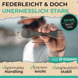freigeist® Spork Titan | Ideales Camping Besteckset der Göffel Titan | Ultra leichtes Camping Besteck | Outdoor Besteck Outdo
