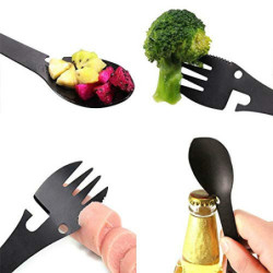 EcoSlurps Sporks mit Etui und Trageclip | Titan Camping Besteck fit für Papa| göffel | Löffel | Umweltfreundlicher Baum mit V