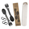 EcoSlurps Sporks mit Etui und Trageclip | Titan Camping Besteck fit für Papa| göffel | Löffel | Umweltfreundlicher Baum mit V