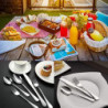 Mnsconkl 4 Personen Campingbesteck Set,Reisebesteck mit Etui,Besteck für Unterwegs,Edelstahl Besteck für Outdoor Camping Pick