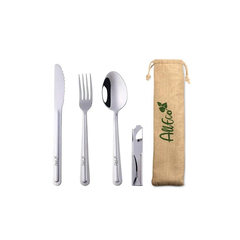 AllEco® Edelstahl Campingbesteck Bundeswehr Style mit Flaschenöffner für unterwegs + GRATIS Beutel Outdoor Besteck Camping Be AllEco® Edelstahl Campingbesteck Bundeswehr Style mit Flaschenöffner für unterwegs + GRATIS Beutel Outdoor Besteck Camping Be