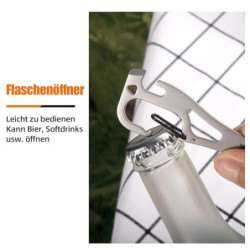 2 Stück Campingbesteck aus Edelstahl, 4-in-1, Multifunktionaler Löffel, Gabel, Flasche und Dosenöffner, Camping-Besteckset mi