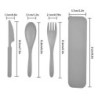 Reisebesteck Set mit Etui, 2er Pack, tragbares Besteck Set, wiederverwendbare Kunststoffgabeln, Löffel, Geschirr, Camping Bes