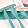 Reisebesteck Set mit Etui, 2er Pack, tragbares Besteck Set, wiederverwendbare Kunststoffgabeln, Löffel, Geschirr, Camping Bes