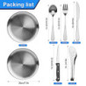 Campingbesteck Set für 2 Personen, 10pcs Picknick Geschirr Set Edelstahl Outdoor Geschirr Set, mit Löffel Gabel Messer Teller