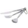 iBasingo Titan Geschirr Set Camping Gabel Löffel Messer Indoor Outdoor Ultraleichtes Besteck Proable Travel Picknick Wandern 