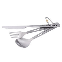 iBasingo Titan Geschirr Set Camping Gabel Löffel Messer Indoor Outdoor Ultraleichtes Besteck Proable Travel Picknick Wandern 