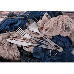 iBasingo Titan Geschirr Set Camping Gabel Löffel Messer Indoor Outdoor Ultraleichtes Besteck Proable Travel Picknick Wandern 