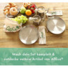 AllEco® Edelstahl Camping-Besteck inkl. Karabiner für unterwegs und Stoffbeutel zum Aufbewahren Outdoor Besteck Camping Beste