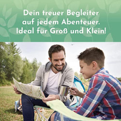 AllEco® Edelstahl Camping-Besteck inkl. Karabiner für unterwegs und Stoffbeutel zum Aufbewahren Outdoor Besteck Camping Beste