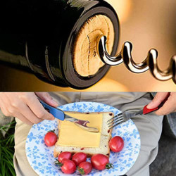 cersaty®2 Stk Campingbesteck,Abnehmbar 6 in 1 Essbesteck outdoor,für Reisen Camping Picknick Messer, Gabel, Löffel, Korkenzie