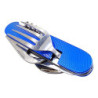 Movoja 6in1 Campingbesteck | Edelstahl | Teilbar | Feldbesteck | Outdoor Camping Flaschenöffnet Festival  Blau 
