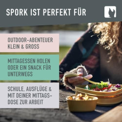 Light My Fire Spork Original Göffel 4-Pack - 3-in-1 Campingbesteck - Löffel, Gabel, Messer - Reisebesteck - BPA-Frei & Bio-Ba