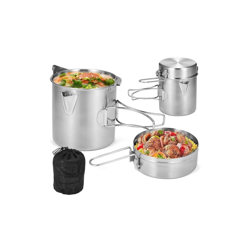 Lixada Camping Topf 1L Edelstahl Tasse BecherKochen Wasserkocher mit Deckel und Griff für Camping Wandern Angeln Picknick Lixada Camping Topf 1L Edelstahl Tasse BecherKochen Wasserkocher mit Deckel und Griff für Camping Wandern Angeln Picknick