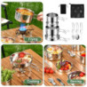 SLTAXAR Camping Kochgeschirr Set Edelstahl Kochtopf mit Pfanne Outdoor Kochgeschirr Picknick Topf 2-3 Personen Tragbarer Camp