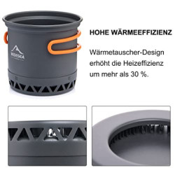 widesea Camping Kochgeschirr Set Camping Kochset Geschirr Set Outdoor Kochtopf Picknick Töpfen