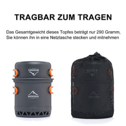 widesea Camping Kochgeschirr Set Camping Kochset Geschirr Set Outdoor Kochtopf Picknick Töpfen