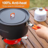 Odoland Camping Kochgeschirr Set Outdoor Kochset mit Camping Topf 1.9 L, Teekessel 1.1 L, Bratpfanne 0.86 L, Kochgeschirr Set