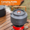 Odoland Camping Kochgeschirr Set Outdoor Kochset mit Camping Topf 1.9 L, Teekessel 1.1 L, Bratpfanne 0.86 L, Kochgeschirr Set