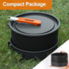 Odoland Camping Kochgeschirr Set Outdoor Kochset mit Camping Topf 1.9 L, Teekessel 1.1 L, Bratpfanne 0.86 L, Kochgeschirr Set