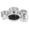 Black Crevice Camping-Kochset I Camping-Kochgeschirr aus Aluminium I Outdoor-Kochgeschirr-Set I 3 Camping-Töpfe & 1 beschicht