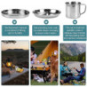 Kleemeiero Edelstahl Kochgeschirr Camping Topf Pfanne Set 8-teiligtes Camping Kochtopf Set Edelstahl Faltbar und Stapelbar Ou