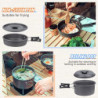 BILIPLE Camping Kochgeschirr Set Outdoor Geschirr Set Faltbare Kochtopf Set Stieltopf Pfanne Teekanne für Outdoor Picknick Ca