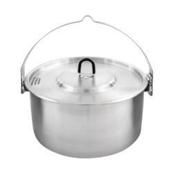 Tatonka Kettle II 2.5 L - Outdoor-Kochtopf aus Edelstahl mit Volumenskalierung und inklusive Deckel mit Siebfunktion - 2,5 Li