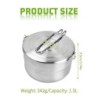 Pinsheng 1.5L Camping Kochgeschirr Edelstahl, Faltbare Camping Topf Outdoor Geschir mit Deckel und klappbarem Griff Edelstahl