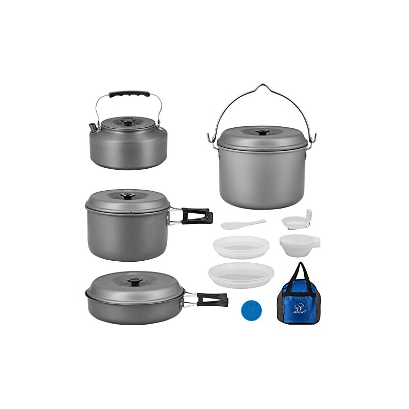 Bulin Kochgeschirr Set 25 Teilig Camping Geschirr Outdoor Camping-Kochset Aluminium Ultraleicht Faltbare Topf/Pfanne/Kessel f Bulin Kochgeschirr Set 25 Teilig Camping Geschirr Outdoor Camping-Kochset Aluminium Ultraleicht Faltbare Topf/Pfanne/Kessel f