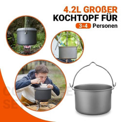 Bulin Kochgeschirr Set 25 Teilig Camping Geschirr Outdoor Camping-Kochset Aluminium Ultraleicht Faltbare Topf/Pfanne/Kessel f