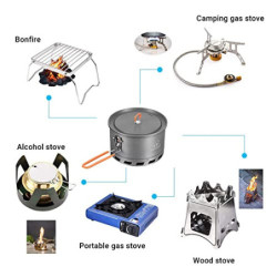 Bulin Camping Topf 2-3 Personen Wasserkessel Camping Outdoor Kochen Ausrüstung Leicht Faltbar Langlebig Alu Pfanne Wasserkoch
