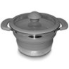 3er Set Faltbare Leichtgewichtstöpfe 1Liter, 1,5 Liter, 3 Liter - Jeder Camping Kochtopf aus Metall und Silikon - MINIMALES P