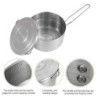 MOVKZACV Edelstahl-Camping-Kochtopf mit Deckel und faltbarem Griff, 1,5 l, große Kapazität, Bento-Topf, Outdoor-Kochgeschirr 
